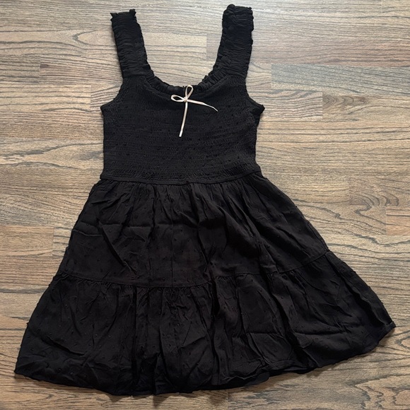 mine Dresses & Skirts - Mine Black Sleeveless Tiered Sundress with Bow Detail